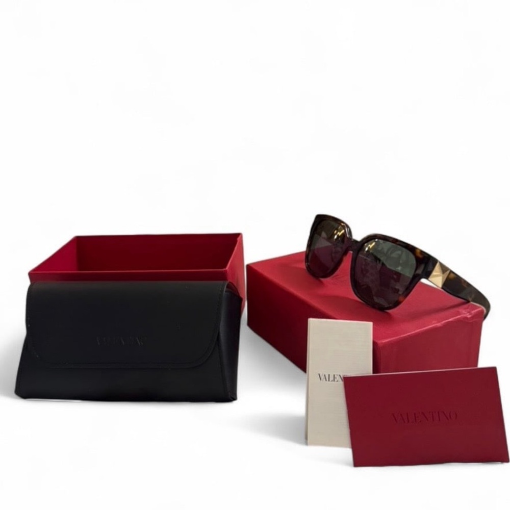 Valentino Sunglasses VA4111 5002/71 Tortoise Cat Eye with Green Lenses 140 3N
